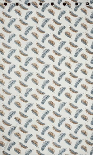 Image of Yarnis Feather Printed Light-Filtering Curtains 5 Feet Long for Window Living Room, Grey, Parda, 1 Piece