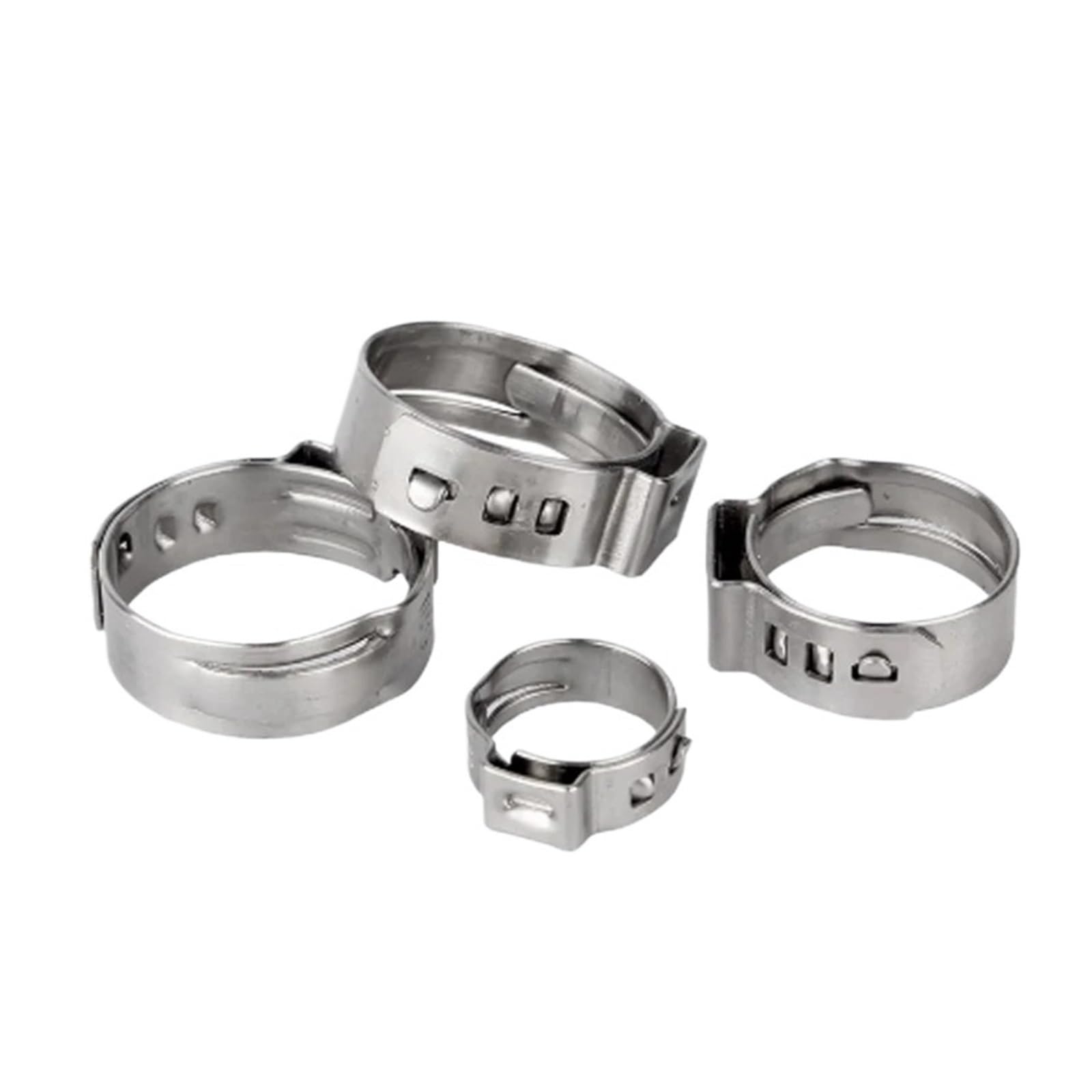 Nodrest 15.3-18.5Mm-10Pcs 5/10Pcs Single Ear 304 A2 Stainless Steel Hose Clamps O Clips For Fuel Water Air Pipe Range Fasteners