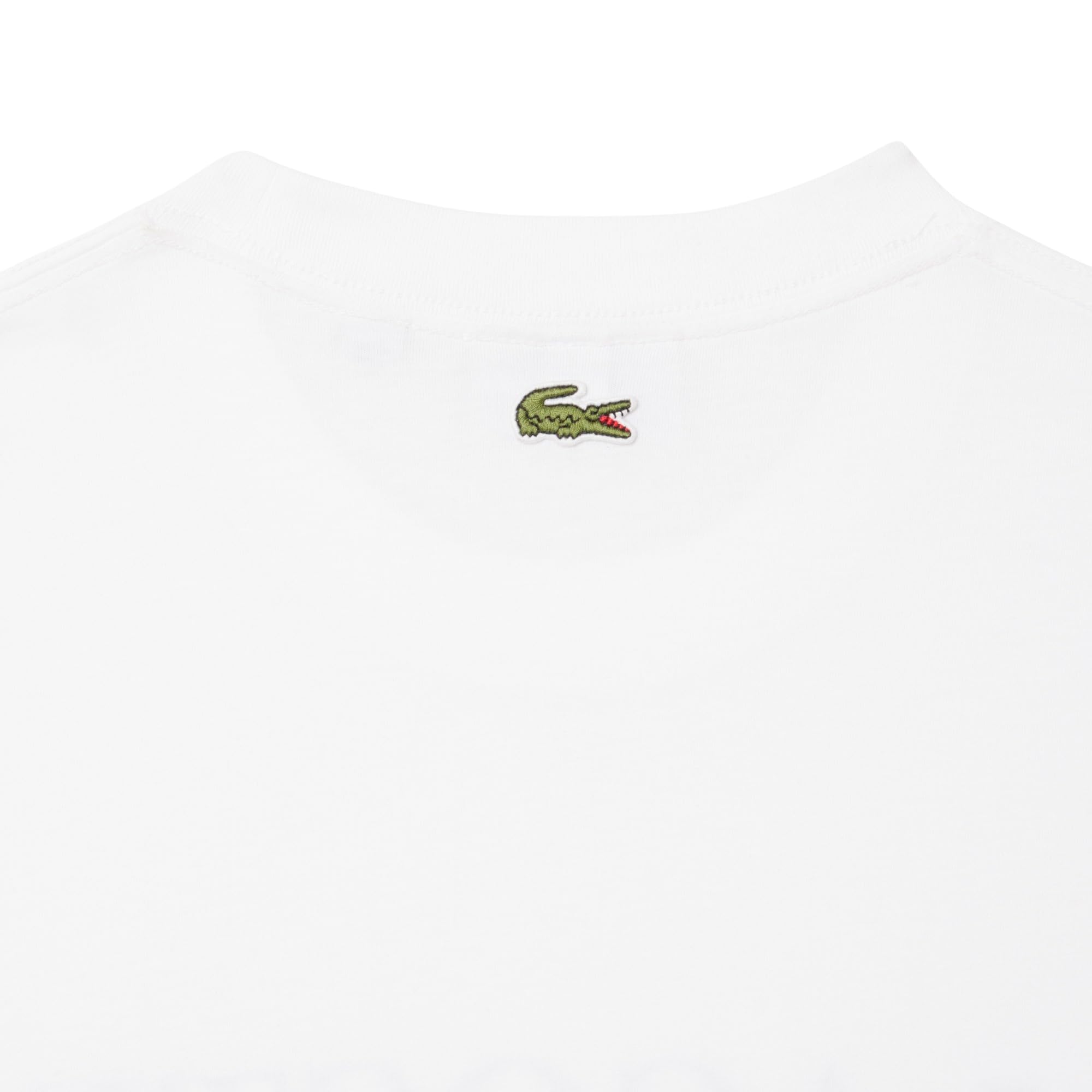 Lacoste Camiseta de algodón de ajuste clásico para hombre con estampado de algodón (paquete de 1)
