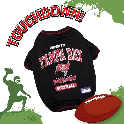 Image of PET SHIRT for Dogs & Cats - NFL TAMPA BAY BUCCANEERS Dog T-Shirt, Large. - Cutest Pet Tee Shirt for the real sporty pup
