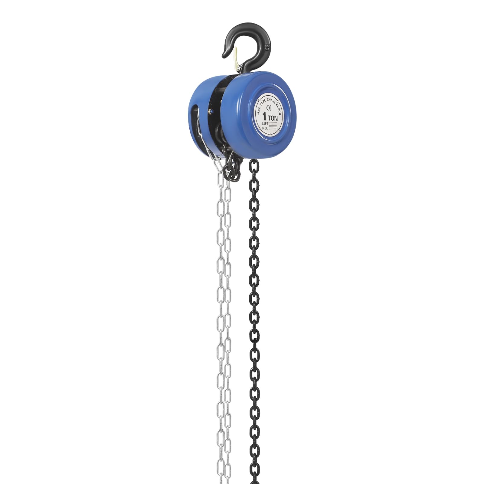 Carrello a catena manuale, altezza di sollevamento 3 m, lunghezza della catena 3 m, catena in acciaio con gancio girevole a 360°, per garage, officina, magazzino (blu, 1000 kg)