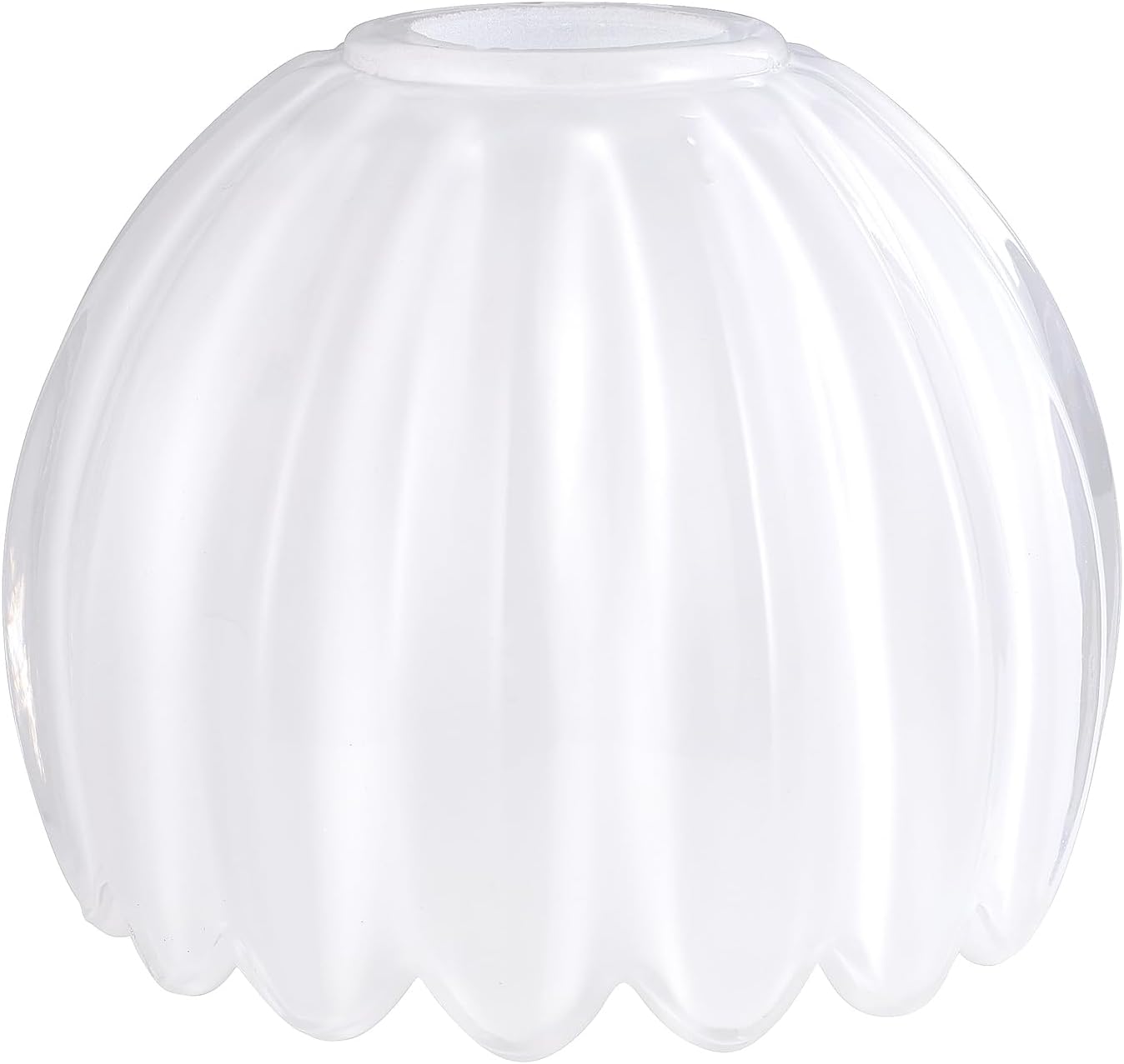 Shenmoyl Striped Lamp Shades Replacement, 6.69" Dia. * 4.72" H White Glass Sconce Shade Heavy and Thick for Wall Sconces Pendant Lights,1 Pack