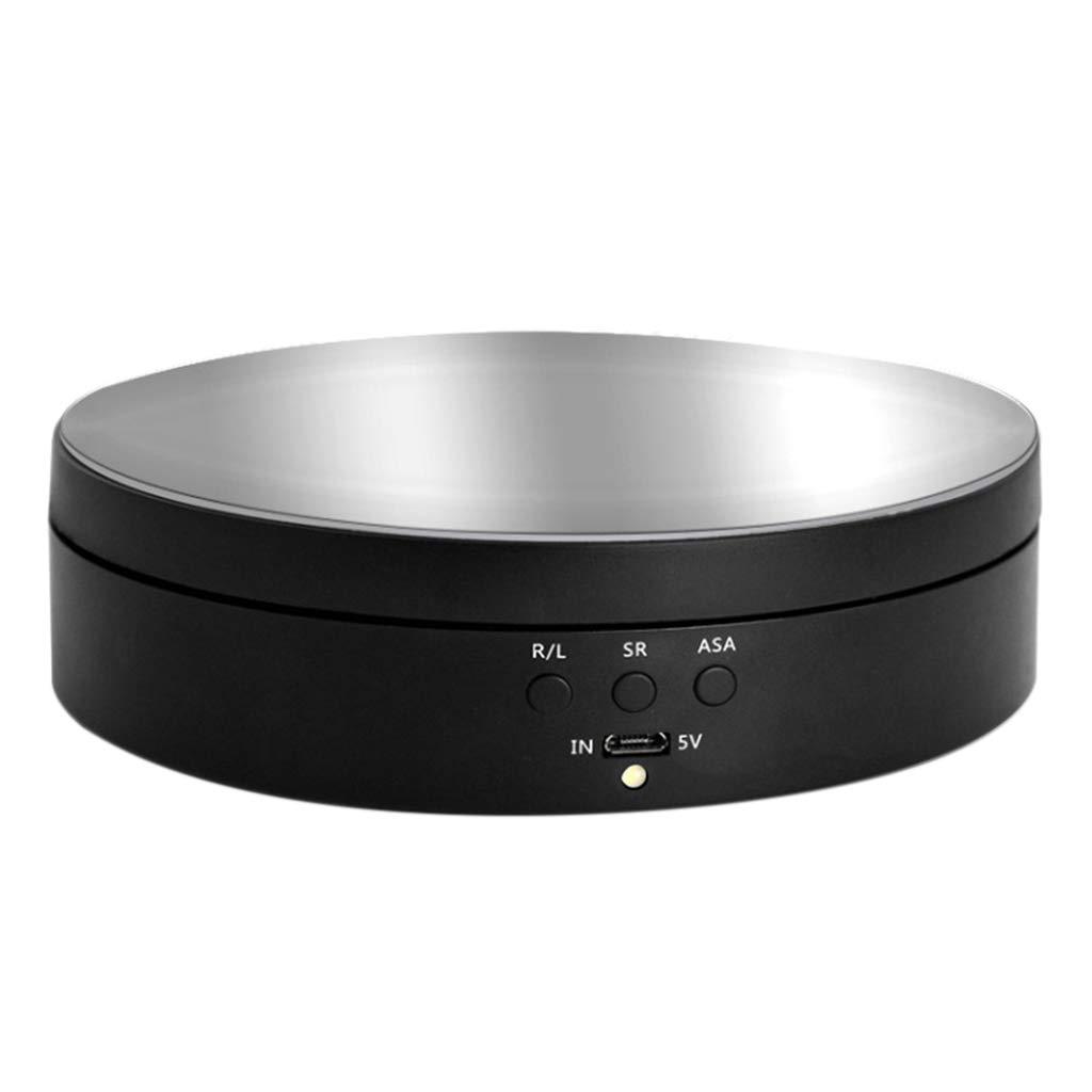 KAKASEA 3 Speed Electric Rotating Display Stand Turntable for Jewelry, Watches, Cosmetics, Toys & Cameras - ABS Material - Battery/USB Powered
