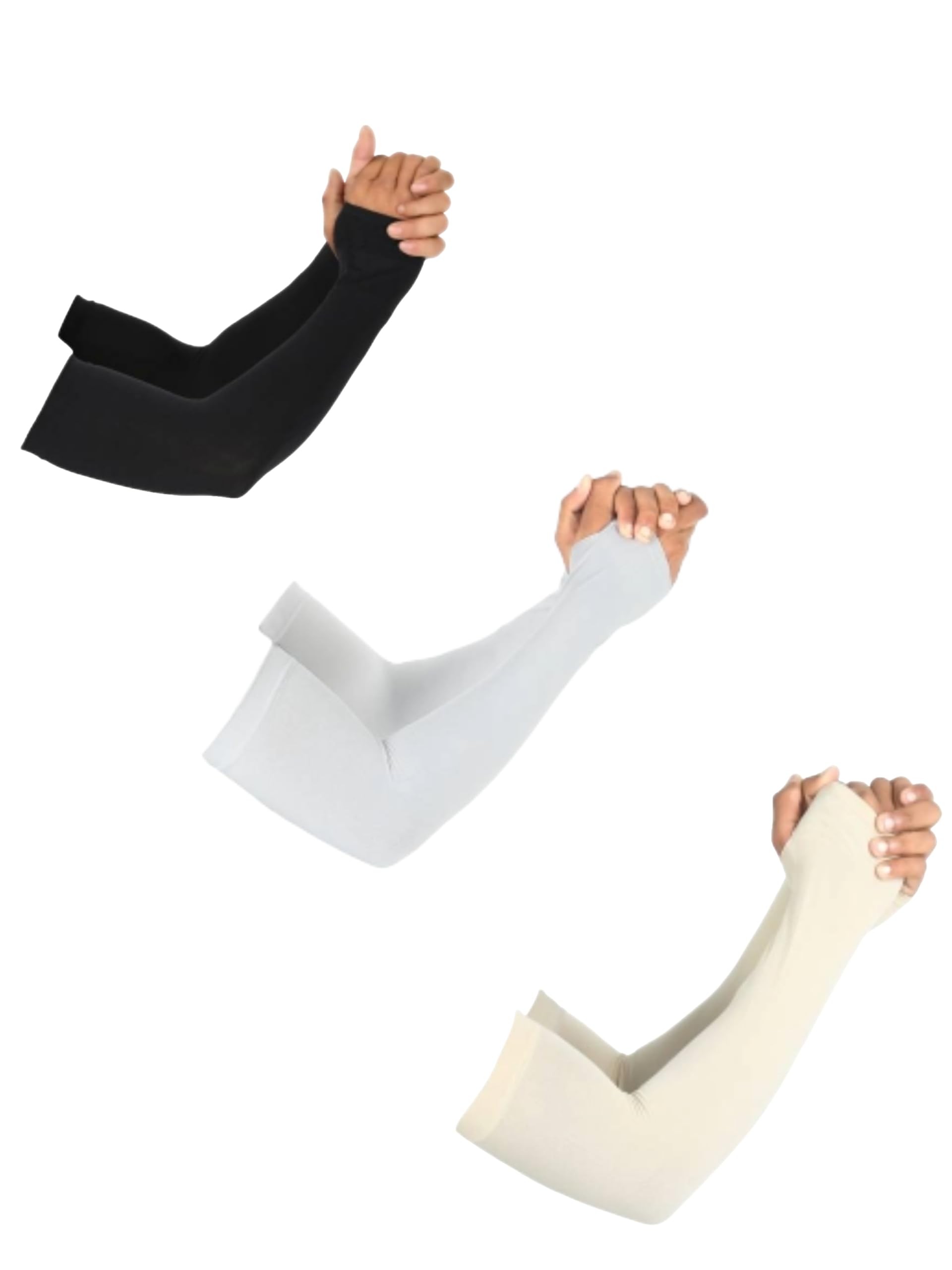 fabsports Arm Sleeves for Men & Women – UV Protection, Tattoo Cover, and Cooling Compression for Sports & Outdoor Activities, Pack of 3 pairs-picture-52
