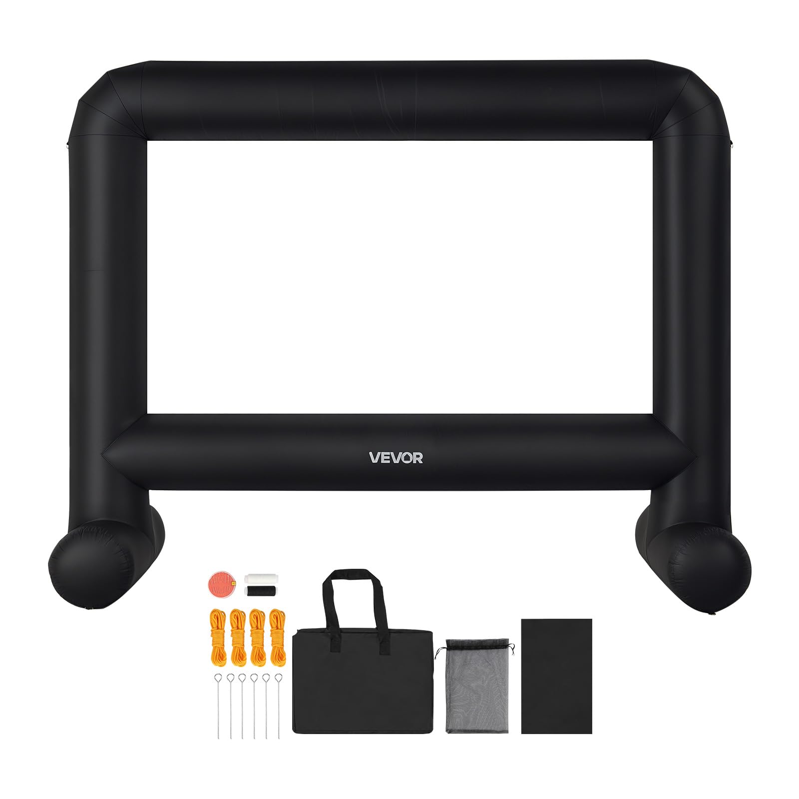 VEVOR Pantalla de Cine Inflable 263 x 147 cm 16:9 Lavable 600D con Bolsa de Almacenamiento Portátil Fácil de Instalar Visión de 160° Pantalla de Proyección para Exteriores, Cine en casa, Fiestas