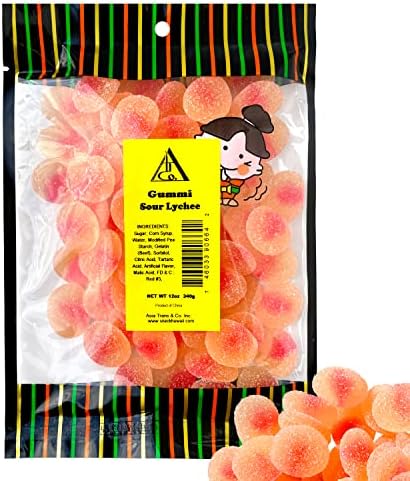 Gummy Sour Lychee Fruit Candy 12 oz - Sweet and Delicious Candy Snack - Perfect Size Bag For Sharing With Friends - Bite Size Pieces For Any Occasion