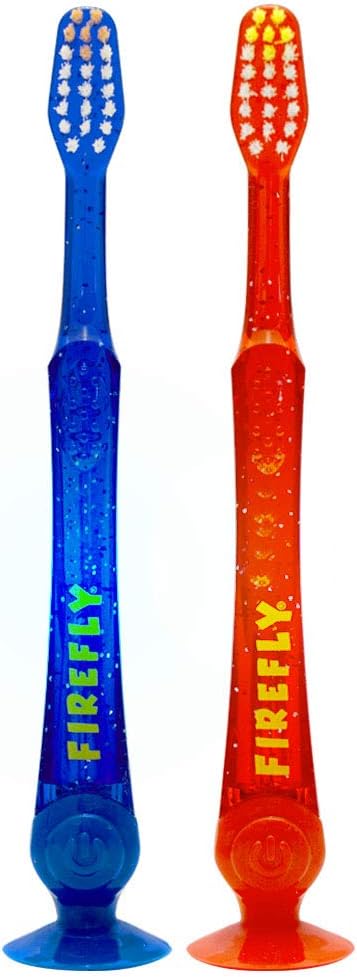 Light-Up Timer Kids Toothbrush with Suction Cup, Soft - 2 Count (Pack of 1), Assorted