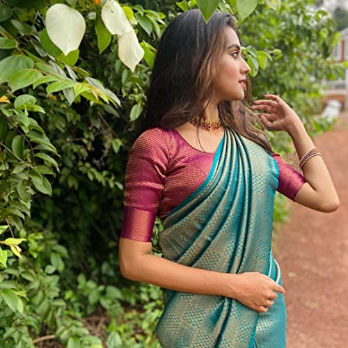 Image of Avantika Fashion Women's Kanjivaram Soft Silk Saree With Blouse Piece