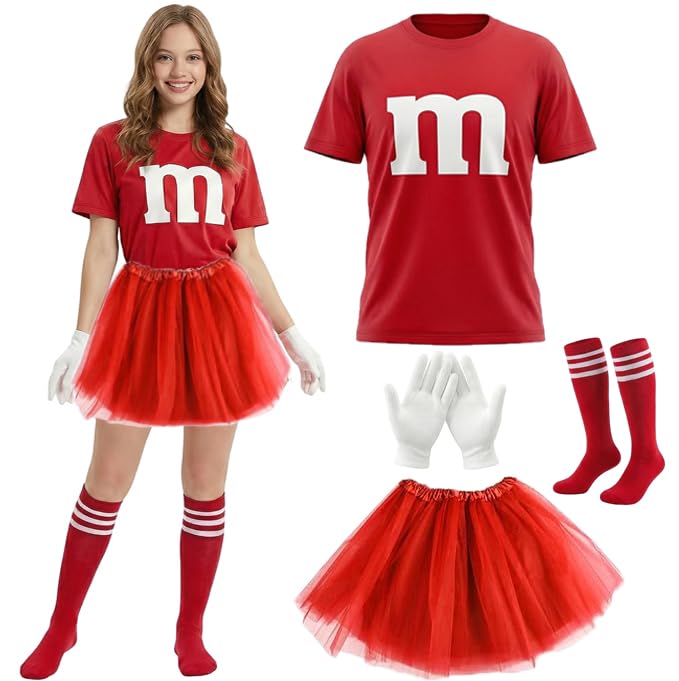 Déguisement groupe adultes t-shirt imprimé M et jupe tulle pour fête