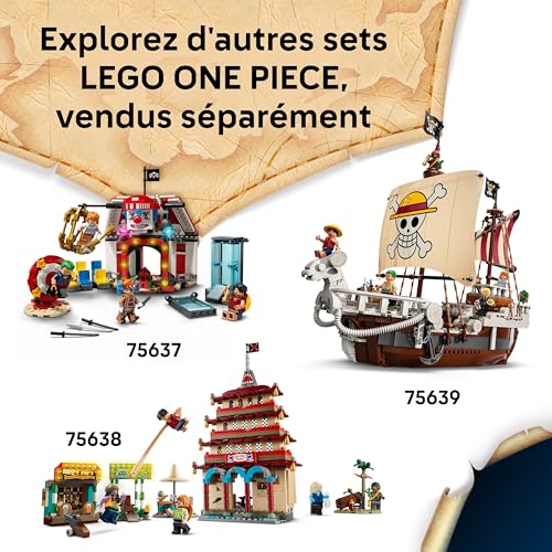 LEGO One Piece Le Bar du Village de Fuchsia - Jouet Bateau & Minifigurines de Luffy, Shanks, Makino - Accessoires Dont Affiche « Wanted » - Cadeau Anime pour Garçon ou Fille dès 8 Ans 75636