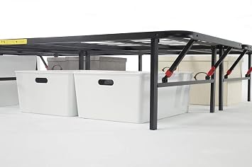 Amazon Basics Foldable Platform Bed Frame, Tool-Free Assembly, Under-Bed Storage, Queen 140 x 200, Black