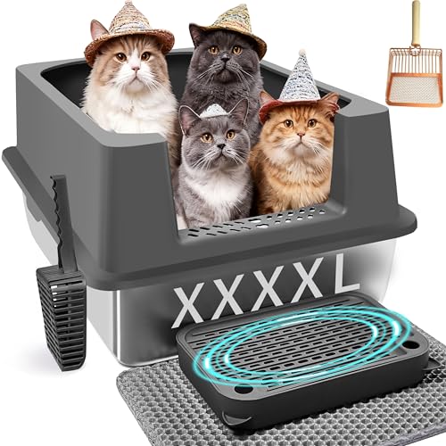 XXXL Stainless Steel Cat Litter Box, 29