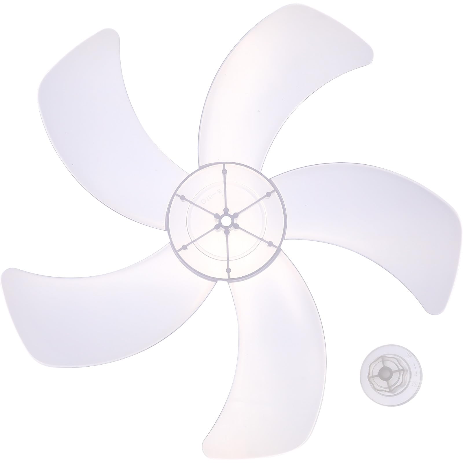 SEWACC 14. 5-inch Universal Plastic Fan Blades Replacement with 5 Blades And Nut Cover for Pedestal, Table, And Floor Fans