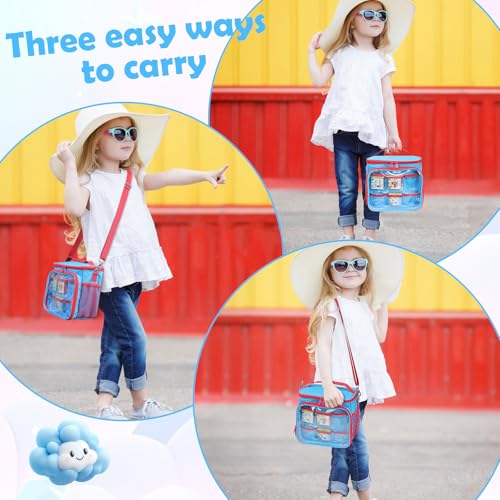 Mordx Carrying Case Compatible with Little Tikes Story Dream Machine Books Starter Set,Organizer for Little Tikes Projector Storybook Audio Playback and Character Series,Bag Only (blue & rad)