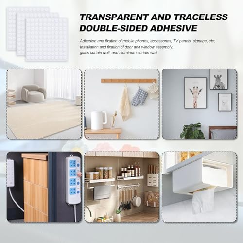 Doppelseitige Klebepunkte 1000 Stück Transparente Klebepunkte Runde Selbstklebende Klebe Punkte für Party Dekorationen DIY Handwerk (10 mm)