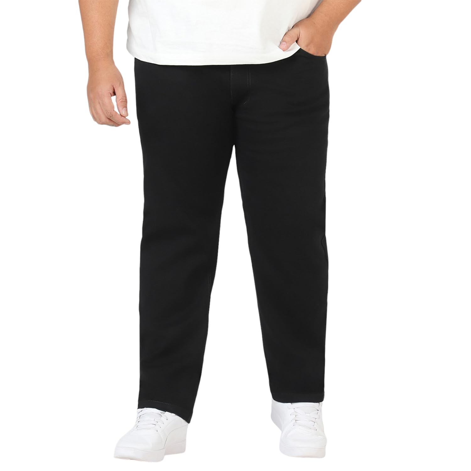 Men's Cotton Regular Fit Casual Chino Pants Stretch