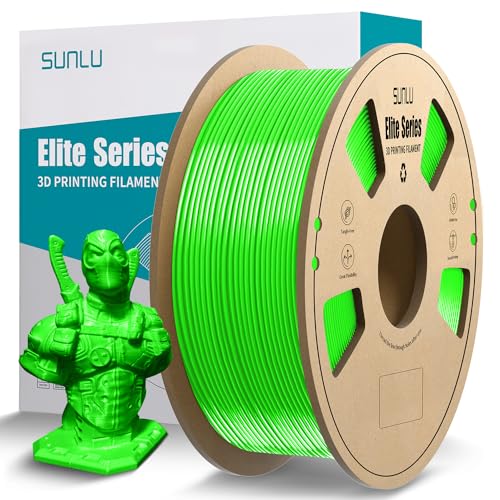 SUNLU Official Elite PETG Filament 1.75mm - 1kg(2.2lbs) Strong PETG 3D Printer Filament，1.75mm Dimensional Accuracy +/- 0.02mm, 320 Meters, PETG Green B-petg-green PETG