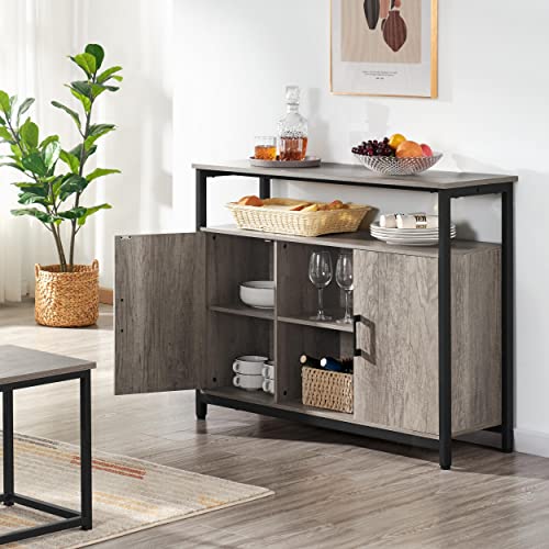 Yaheetech Sideboard, Kitchen Buffet Table, Storage Cabinet, Console Table With Two Doors And Adjustable Shelves For Kitchen Dining Living Room Entryway, Industrial Style #TOP4