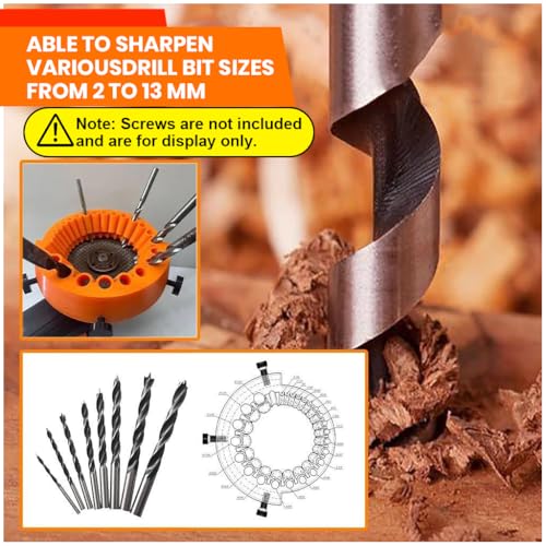 Image of Serplex Drill Bit Sharpener Attachment for Angle Grinder, 2-13mm, 125mm | Restores Worn Drill Edges, Supports Consistent Sharpening, Compact Workshop Attachment, Helps Extend Usable Bit Life, Suitabl