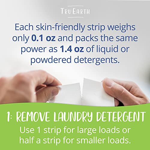 Tru Earth Hypoallergenic, Eco-Friendly & Biodegradable Plastic-Free Laundry Detergent Sheets/Eco-Strips For Sensitive Skin, 32 Count (Up To 64 Loads), Fragrance-Free #TOP3