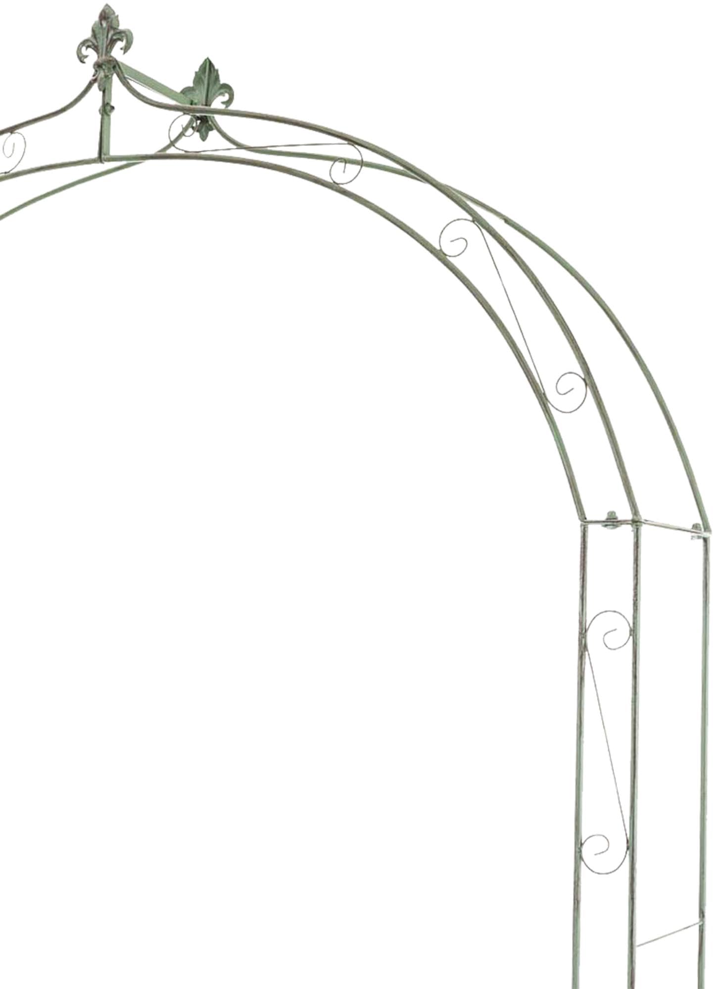 CLP Arco per Rose in Metallo Stabile Anna, Supporto Robusto per Rampicanti, Arco da Giardino Resistente alle Intemperie in Stile Rustico, Colore:antico-verde
