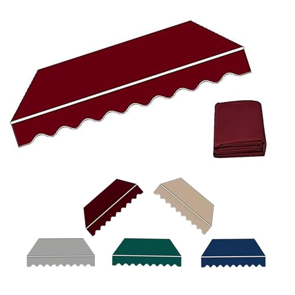 GJZQDKX Replacement Canopy Fabric for Patio Umbrella 4x2.5m Retractable Cover Burgundy Outdoor Shade Cloth Durable Awning Material Fits 8x5ft/2.5x1.5m Patio Tents.