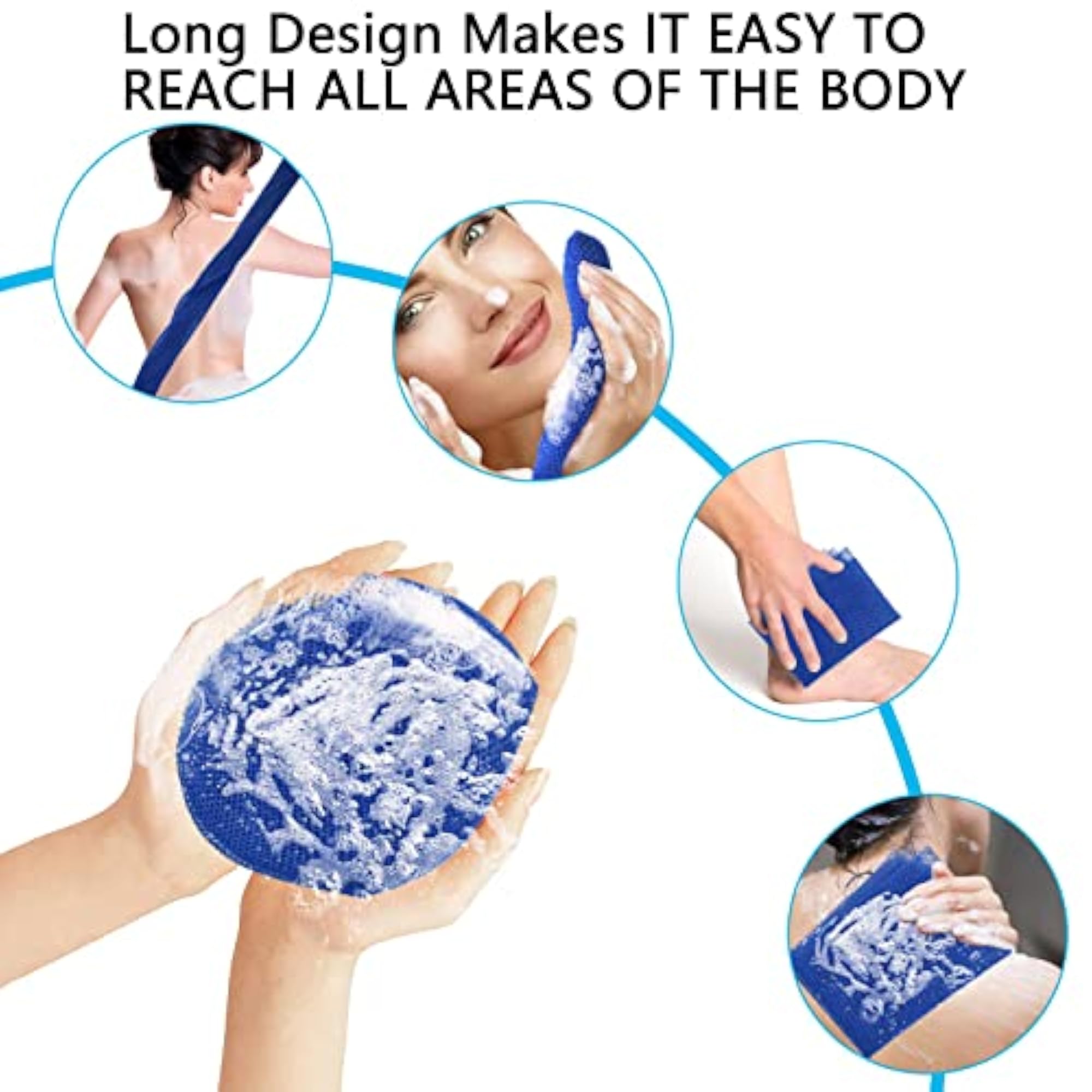 African Exfoliating Net, 2 Piece Shower Sponge Scrubber