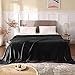 BEDELITE Fleece Blankets Queen Size for Bed, Luxury Plush Cozy Fuzzy Black Blanket 90x90 Inches, Super Soft Warm Lightweight Throw Blanket All Seasons Suitable