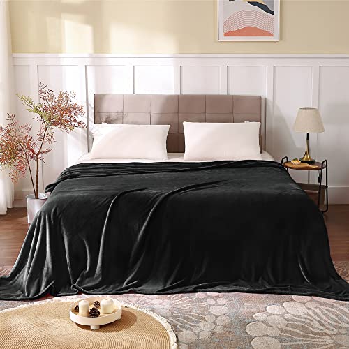 BEDELITE King Size Blanket for Bed, Luxury Plush Cozy Fuzzy Fleece Blanket 108x90 inches, Super Soft Warm Big Lightweight Throw Blanket All Seasons Suitable, Black by BEDELITE - Image 2