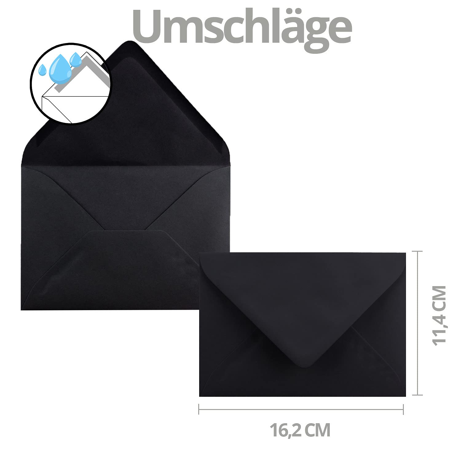 NEUSER PAPIER 200x Weihnachtskarten-Set DIN A6 in modernem Design mit Punkten - Faltkarten mit Umschlägen DIN C6 in Schwarz mit Nassklebung - Weihnachtsgrüße für Firmen und Privat