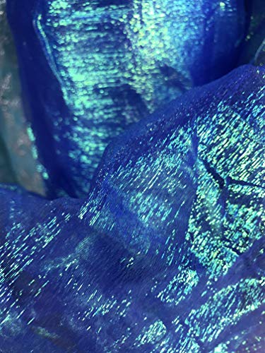 Irridescent Crush Shimmer Organza Royal, Fabric by the Yard