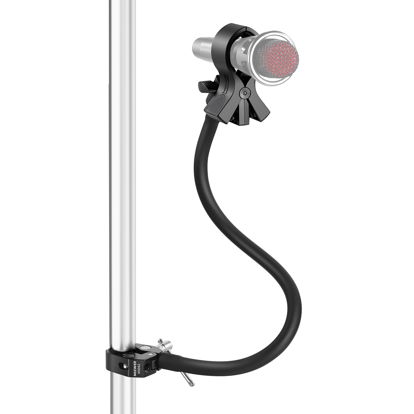 NEEWER Support microphone de table avec bras flexible, support micro de bureau réglable avec clip et adaptateur 1/4" à 5/8" compatible avec Shure Razer Seiren Mini Audio Technica AT2020, MS042