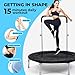 40/48 Inch Rebounder Trampoline for Adults: Exercise Trampoline with Adjustable Foam Handle, Stable & Quiet Mini Trampoline for Indoor Garden Workout