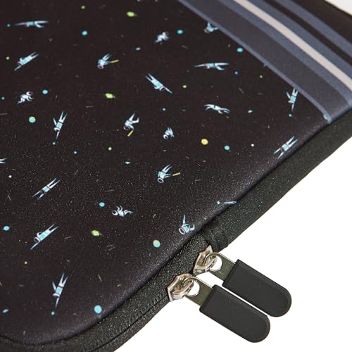 Image of Chumbak TEAL 15-Inch Laptop Sleeve, Milky Way Black, Soft and Breathable Cover with Foldable Handles, Lightweight and Durable for Office, College, and Daily Travel