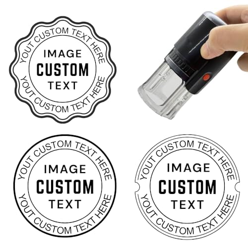 Tampon encreur personnalisable, auto-encreur personnalisé avec logo pour entreprise, taille différente, choix de couleur d'encre, texte de nom personnalisé...