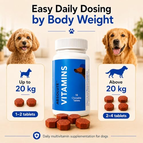 Image of Drools Absolute Dog Supplement Tablets 175g (50 Pieces) Jar | Chicken Flavour | Supports Growth | Maintains Healthy Body Condition | Aids Faster Recovery
