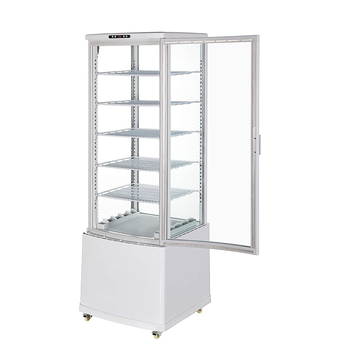 Amazon | Hijiru 大型4面ガラス冷蔵ショーケース 215L/ホワイト【HJR 