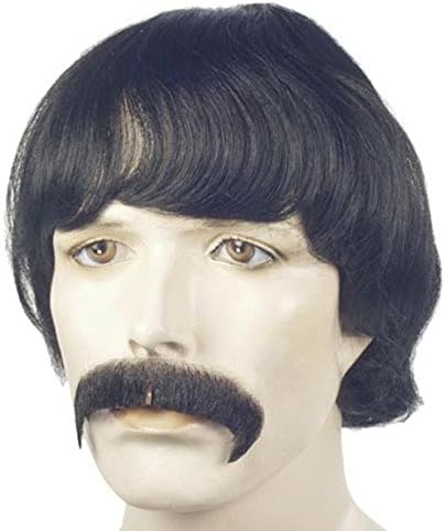 Sonny Bono Wig and Mustache Adult Costume Black One Size