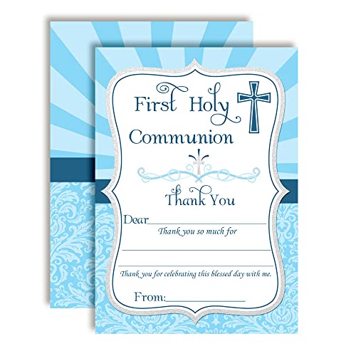 First Holy Communion Religious Thank You Notes for Boys Ten 4