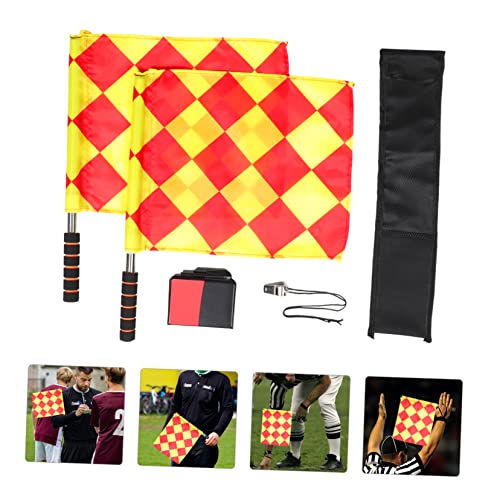 Set de Banderas para Árbitro de Fútbol con Silbatos y Tarjetas miniatura 4