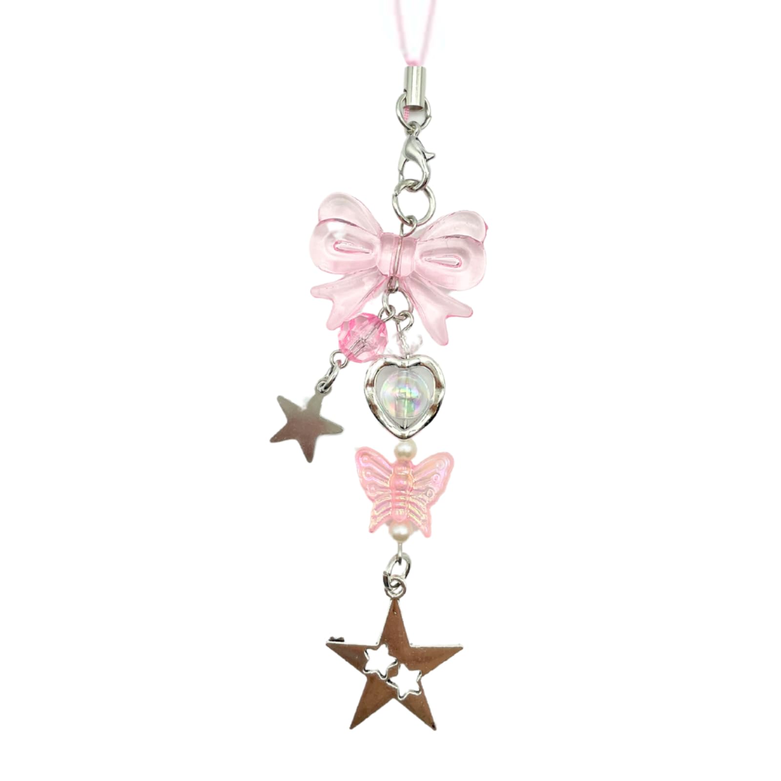 Y2K Pink Bow Phone Charms Cute Digital Camera Charm Strap Kawaii Pink Bow Phone Chain Lanyard Accessories for Phone Bag Keychain Camera Pendants Decor