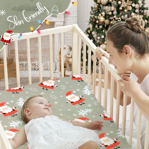 Image of UOMNY Crib Sheet Christmas Fitted Crib Sheets Baby Sheet for Standard Crib and Toddler Mattresses Nursery Bedding Sheet Crib Mattress Sheets for Boys and Girls 1 Pack Space Toddler Sheet