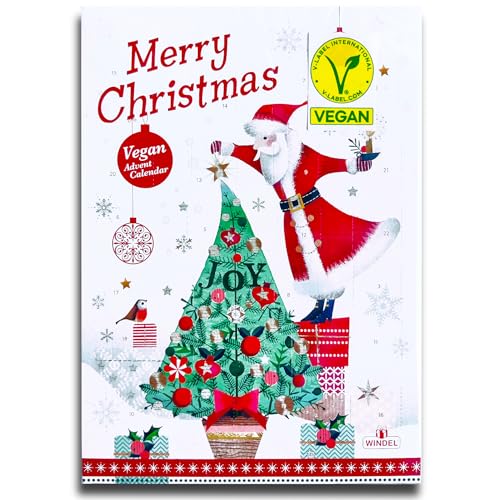 Windel Veganer Schokoladen Adventskalender Weihnachtskalender mit 24 Figuren aus veganer Kakaozubereitung