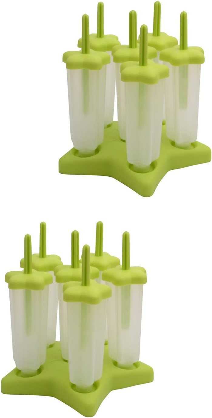 Klaxon Kulfi Maker Mould Candy Mould Ice Candy Maker Plastic Frozen Ice Cream Mould Tray of 6 Candy with Reusable Stick - Multicolor