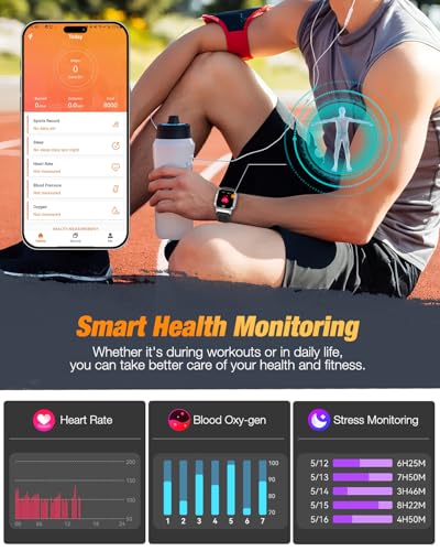 Military Smart Watches for Men - 1.83" GPS Smartwatch with Flashlight, Heart Rate, Sp02, Sleep Monitor, Bluetooth Call, Fitness Tracker for Android Phones & iPhone,Outdoor Sports Watches,Silver