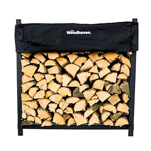The Woodhaven 4 Foot Firewood Log Rack with Cover