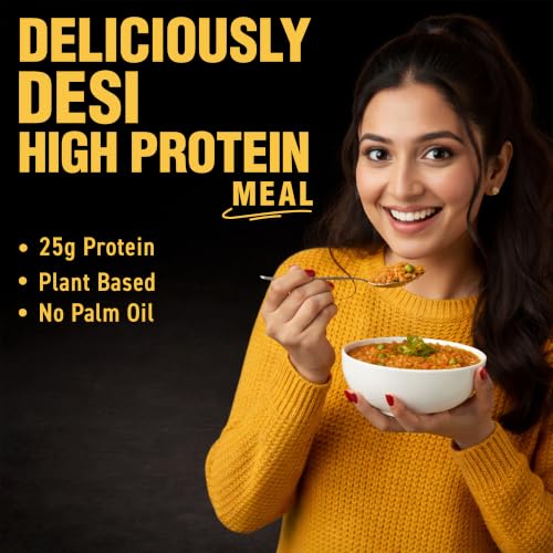 Image of Bagrry's High Protein Masala Oats 400g | 25g Plant Protein | Tangy Masala Flavour | Instant Savoury Oats | Wholegrain Breakfast Cereal with Real Veggies & Herbs | Protein Oats for Gym & Weight Management | No Palm Oil, No MSG, No Added Preservatives | Ready in 3 Minutes
