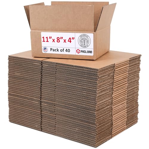 Image of Small Cardboard Boxes 11 inchL x 8 inchW x 4 inchH (Pack of 40) - USA-Made Packing Boxes for Moving, Shipping, or Storage - USPS, UPS, FedEx Approved - Professional Packing Supplies for Moving | USA-Made Packing Boxes for Moving, Shipping, or Storage - USPS, UPS, FedEx Approved - Professional Packing Supplies