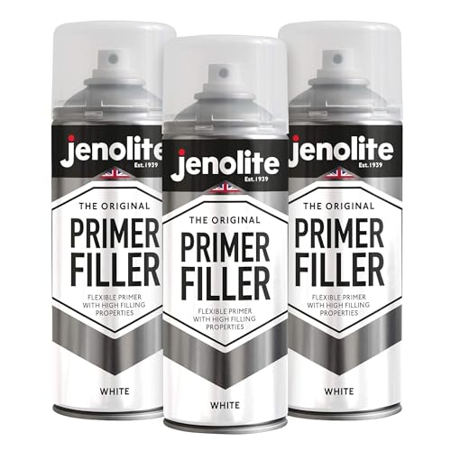 JENOLITE Peinture d'apprêt de remplissage en aérosol | BLANC | Apprêt flexible avec des propriétés de remplissage élevées | Remplit les petites bosses...