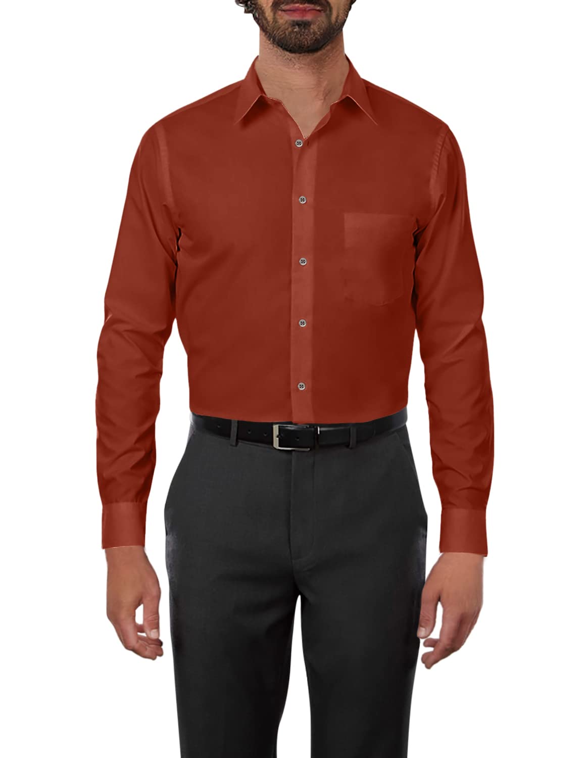 Van Heusen Mens Poplin Regular Fit Solid Point Collar SHIRT